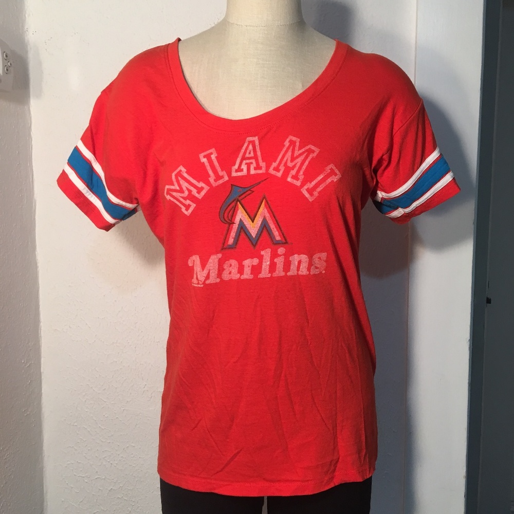 Miami Marlins '47 Brand V‎ Neck Orange Tee